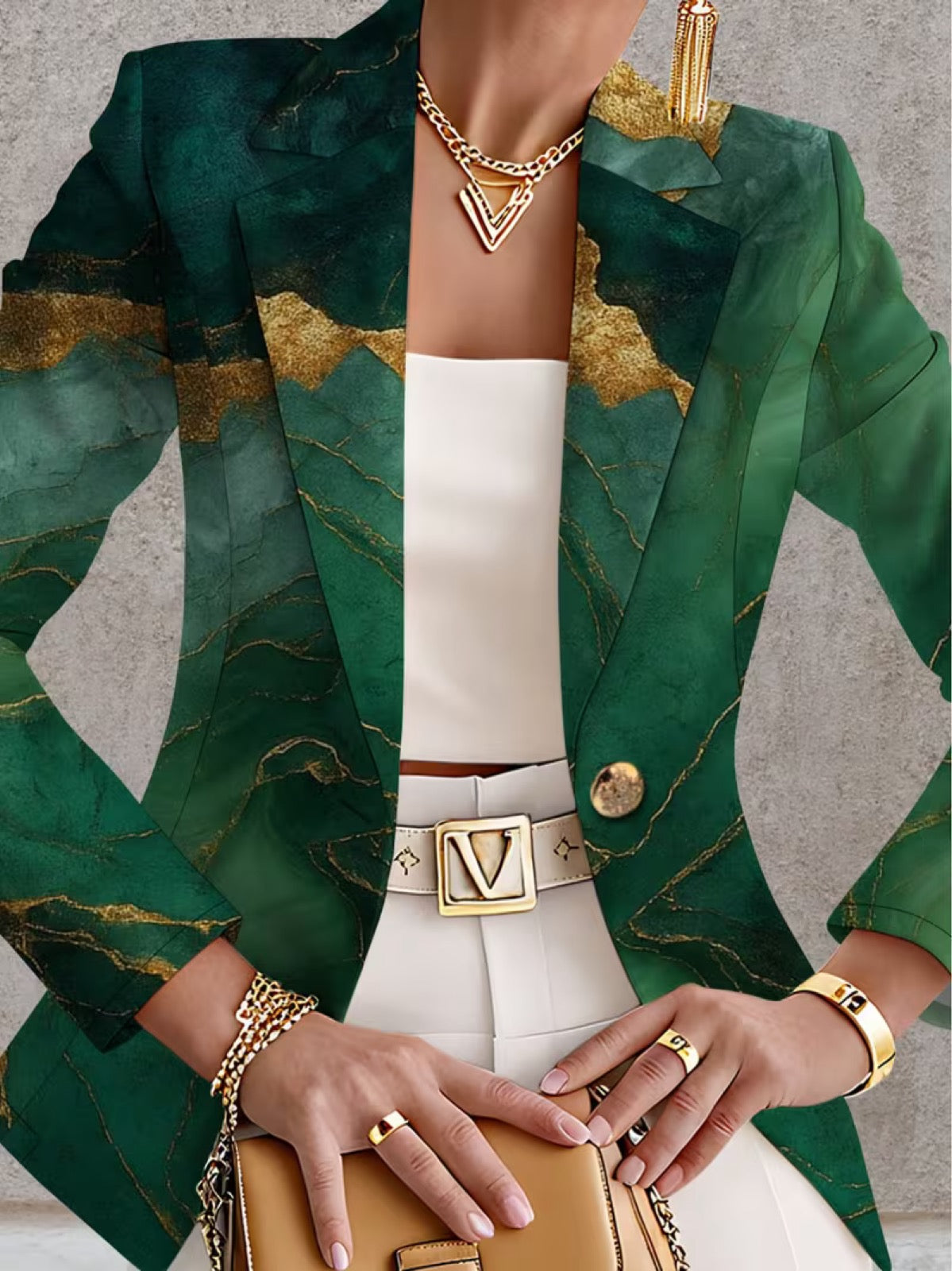 Emmaline | Taillierter Blazer mit Marmoreffekt