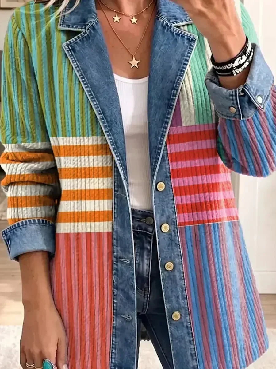 Harper | Retro-Jacke mit kunstvollem geometrischem Muster