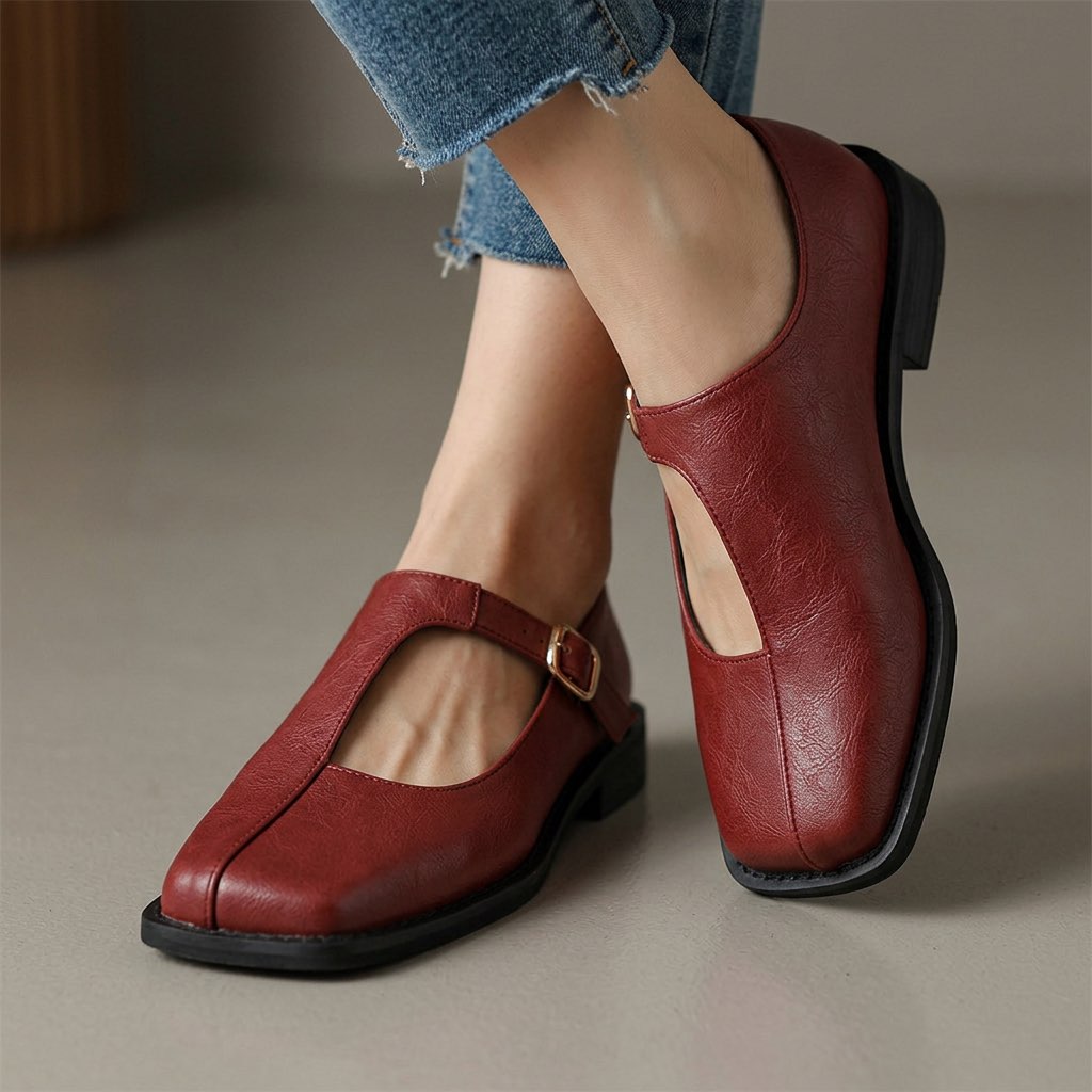 Elspeth | Zeitlose T-Riemchen-Ballerinas