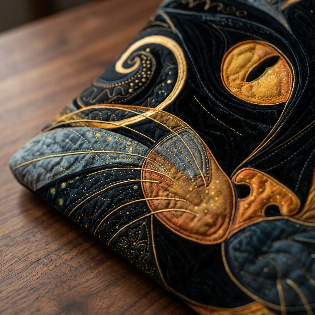 Handgefertigte Tasche mit Katzenmotiv