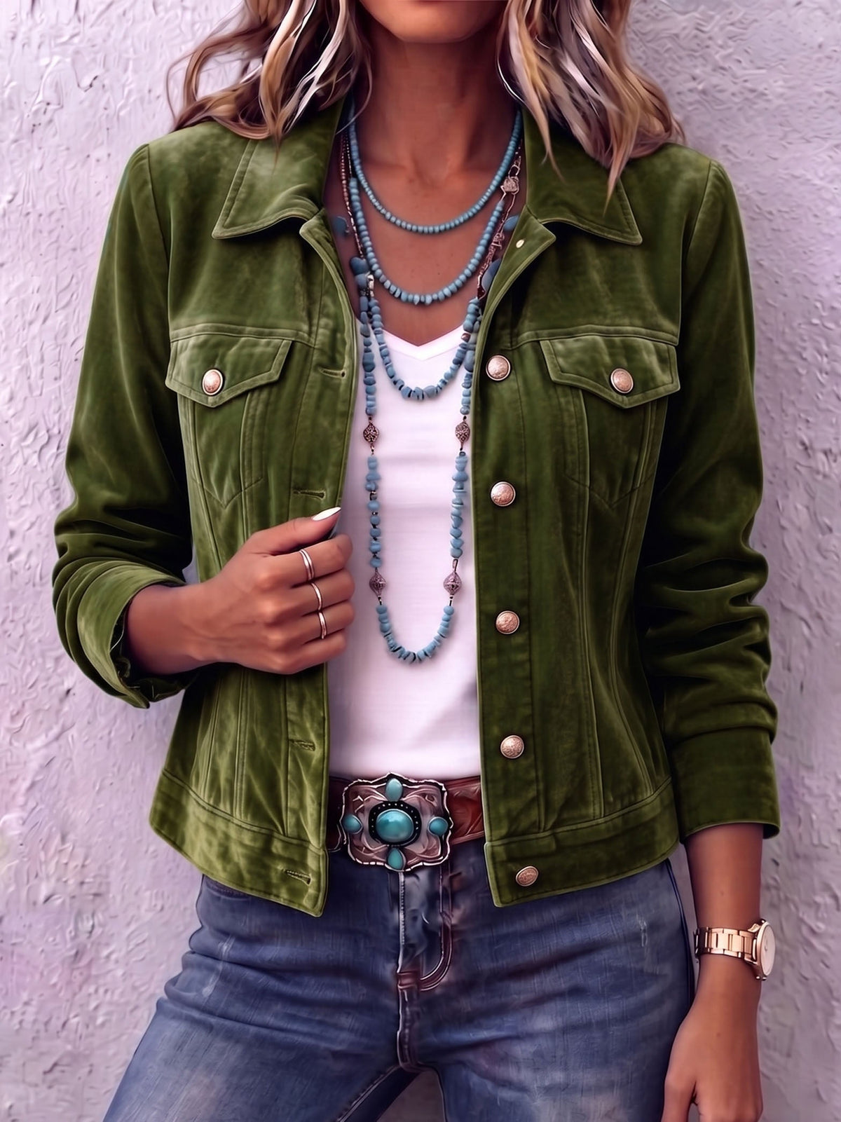Dianne | Samtige Boho-Jacke im Vintage-Stil