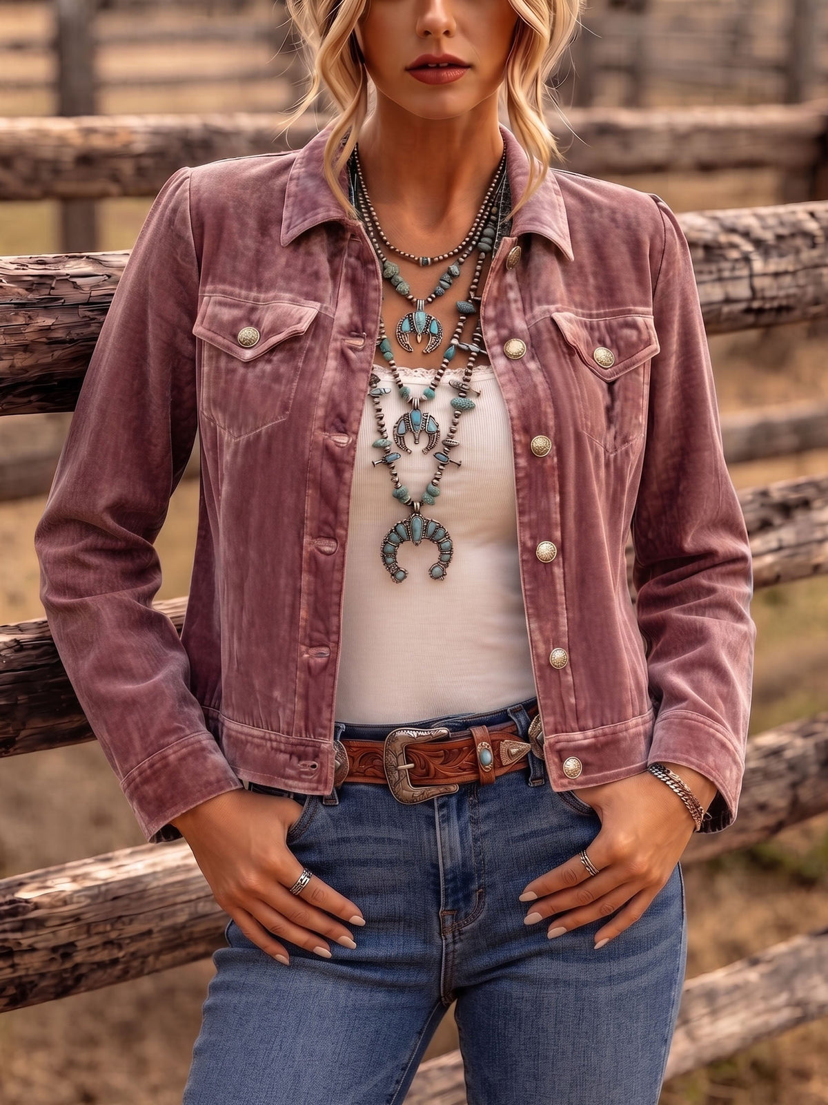 Dianne | Samtige Boho-Jacke im Vintage-Stil