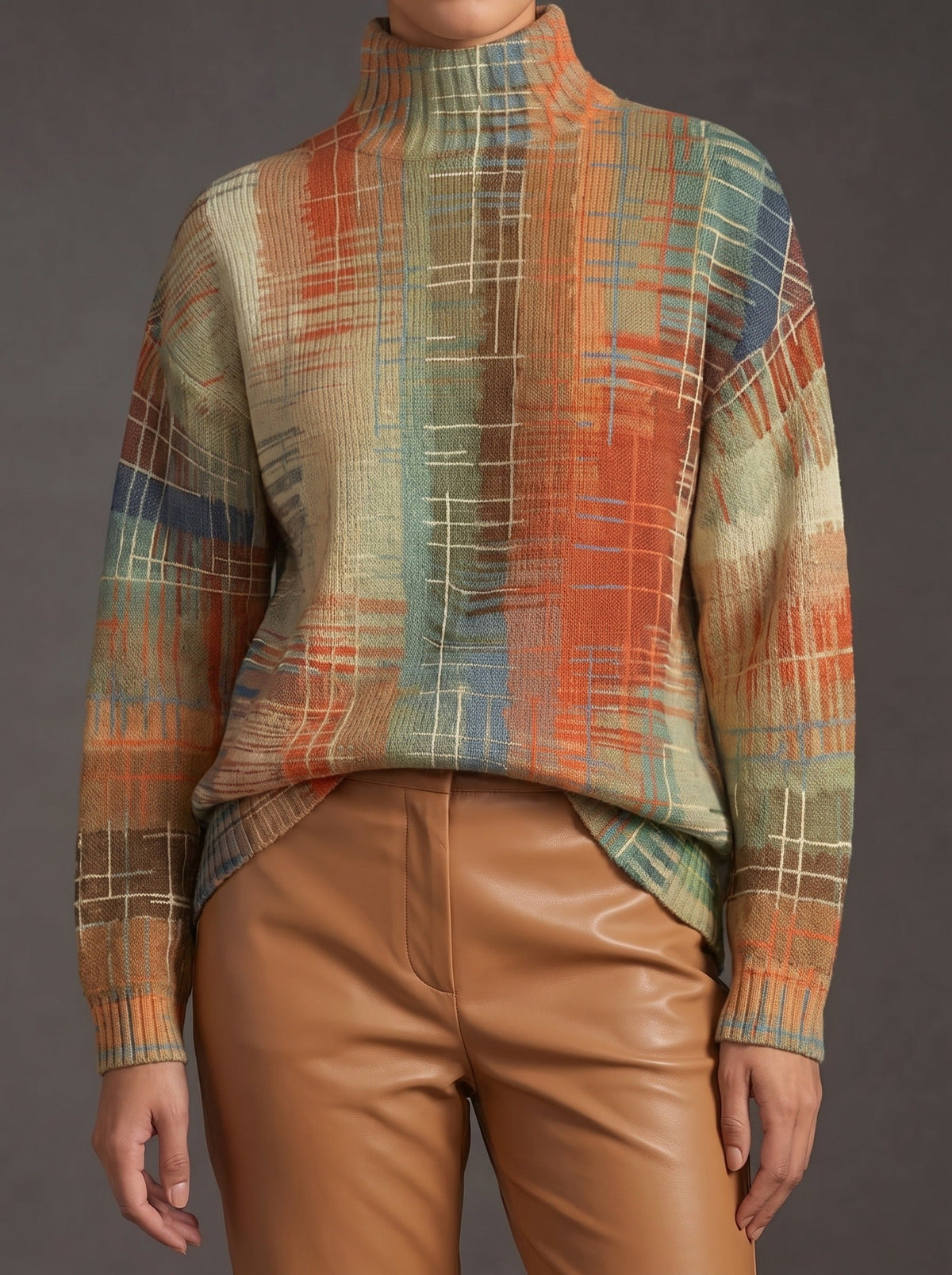 Sorrel™ | Rollkragenpullover mit gemalten Streifen