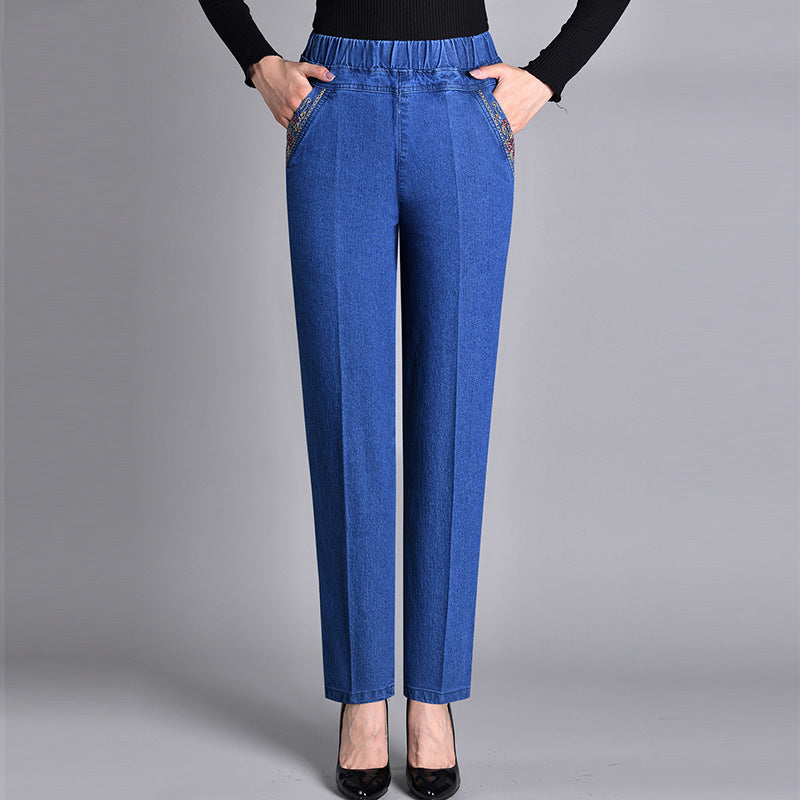Adriana™ | Damenjeans mit Seitentaschen und elastischem Bund