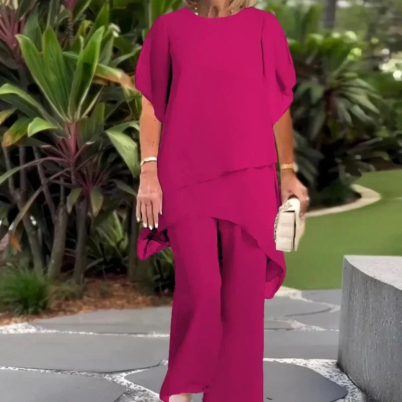 Harper | Elegantes asymmetrisches Set aus Top und Hose