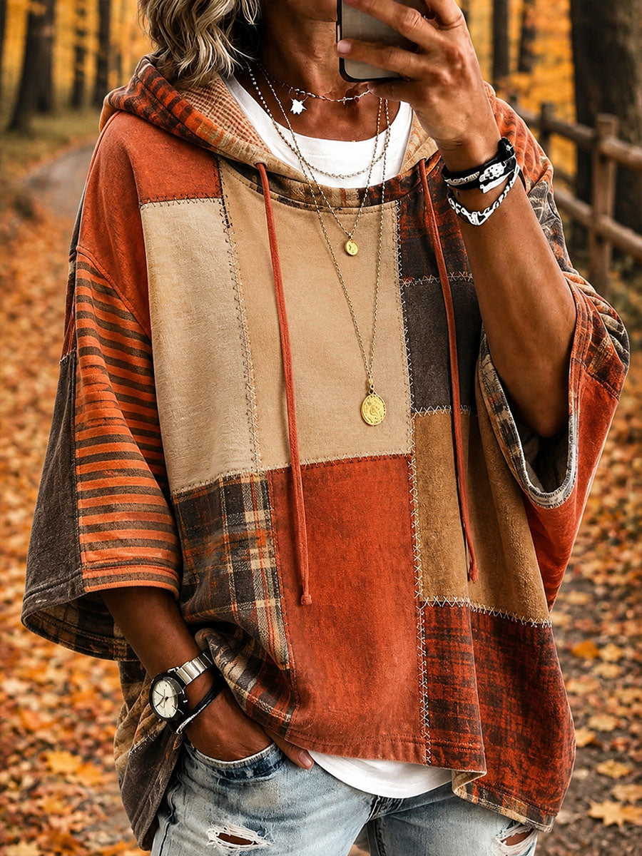 Mirela | Oversize-Hoodie mit künstlerischem Patchwork