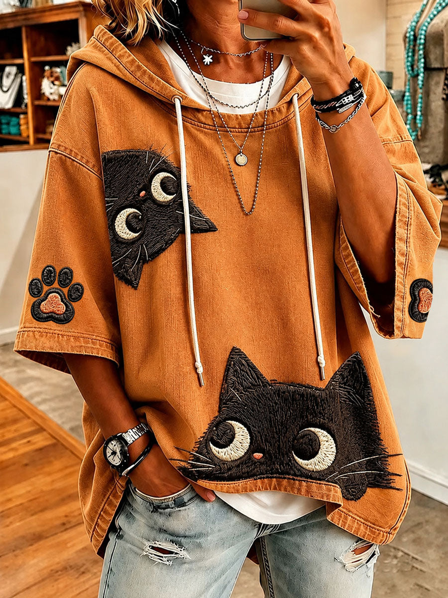 Ioana | Oversize-Hoodie mit süßem Katzenprint