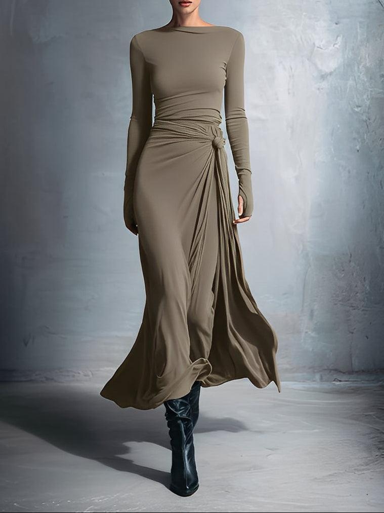 Naomie | Maxikleid mit seitlicher Schleife