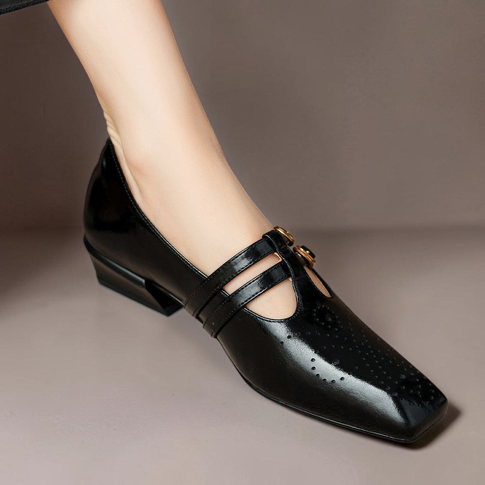 Rikke | Elegante Mary-Jane-Schuhe aus Leder mit Doppelriemen