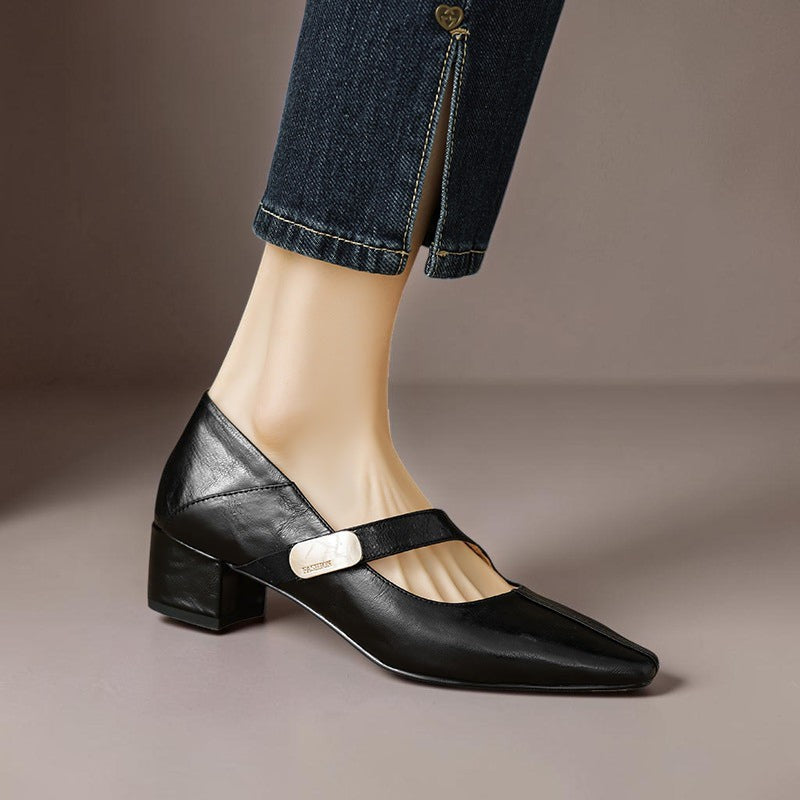 Else | Elegante Mary-Jane-Schuhe mit goldfarbener Schnalle