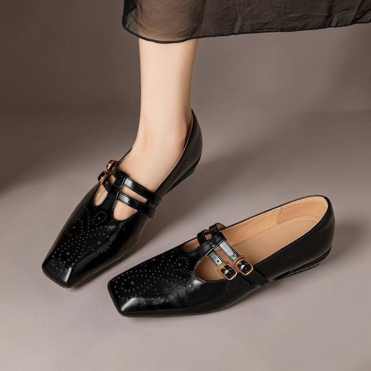 Rikke | Elegante Mary-Jane-Schuhe aus Leder mit Doppelriemen