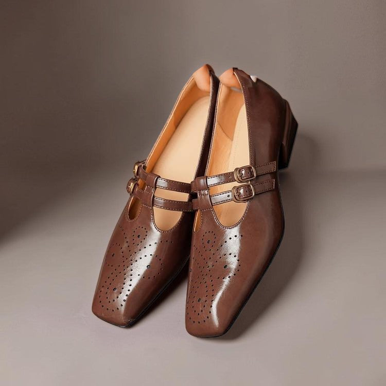 Rikke | Elegante Mary-Jane-Schuhe aus Leder mit Doppelriemen