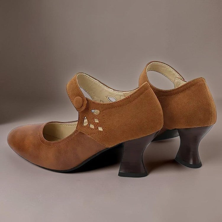 Bente | Elegante Pumps mit Knöchelriemen und Blockabsatz