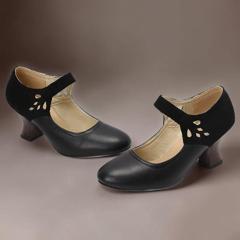 Bente | Elegante Pumps mit Knöchelriemen und Blockabsatz