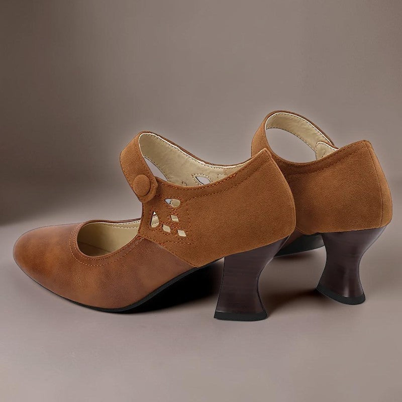 Bente | Elegante Pumps mit Knöchelriemen und Blockabsatz