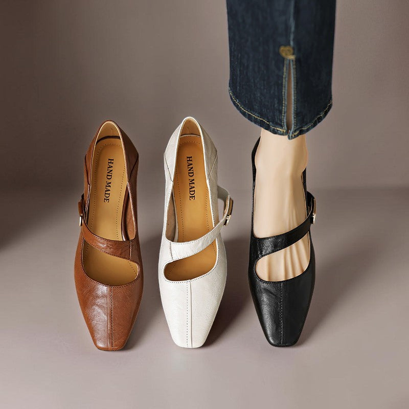 Else | Elegante Mary-Jane-Schuhe mit goldfarbener Schnalle
