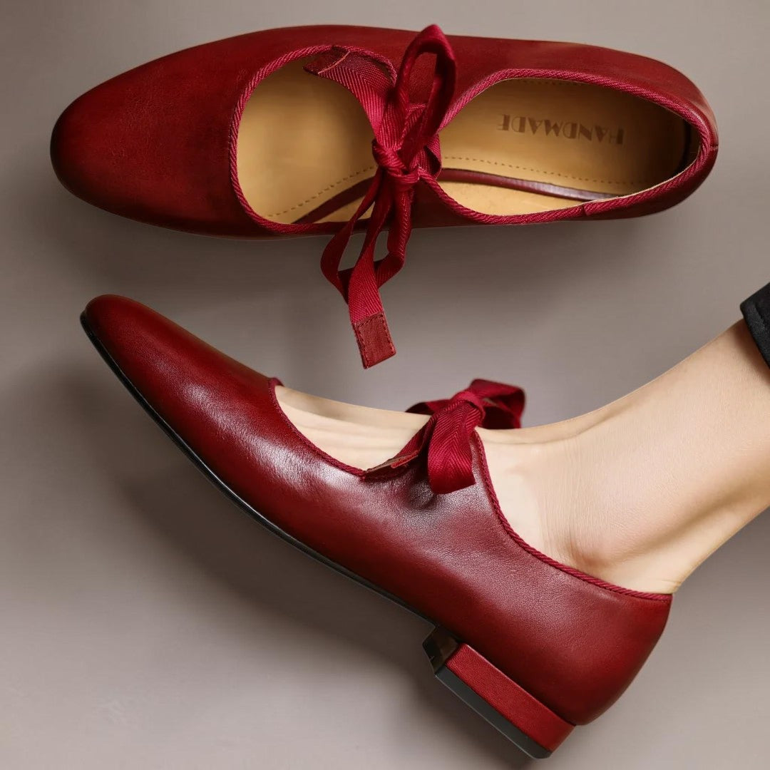 Vibeke | Weiche Leder-Ballerinas mit Schleife