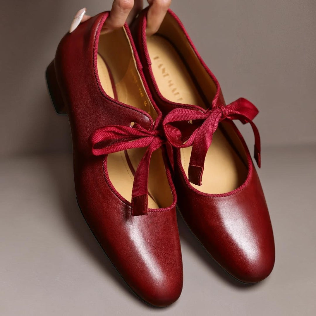 Vibeke | Weiche Leder-Ballerinas mit Schleife