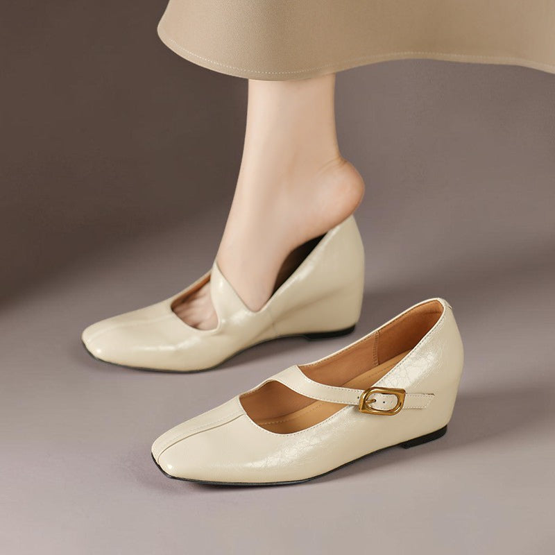 Lone | Mary-Jane-Schuhe aus Echtleder mit eckiger Spitze