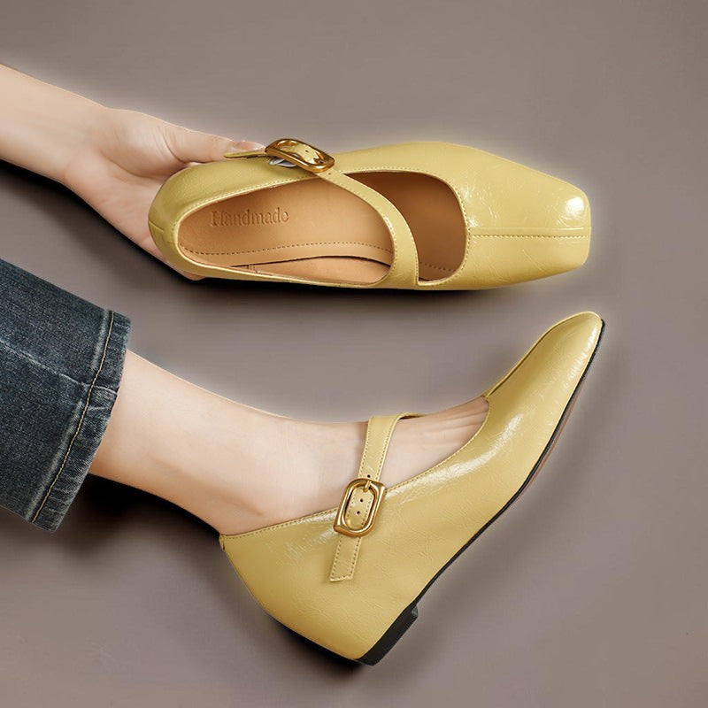 Lone | Mary-Jane-Schuhe aus Echtleder mit eckiger Spitze