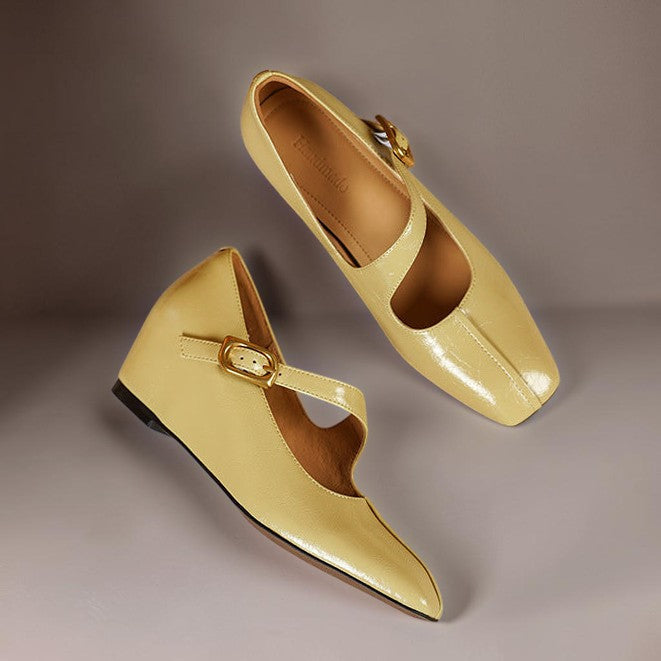 Lone | Mary-Jane-Schuhe aus Echtleder mit eckiger Spitze