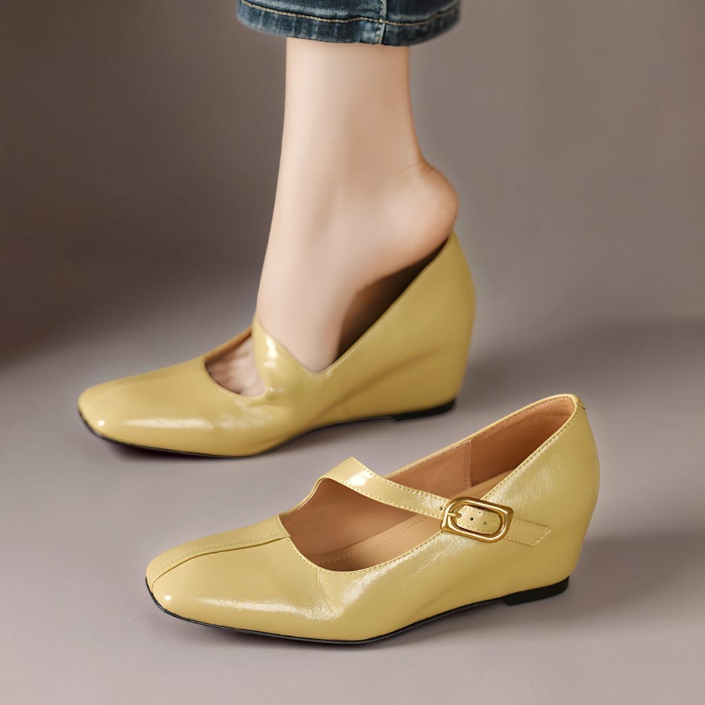 Lone | Mary-Jane-Schuhe aus Echtleder mit eckiger Spitze