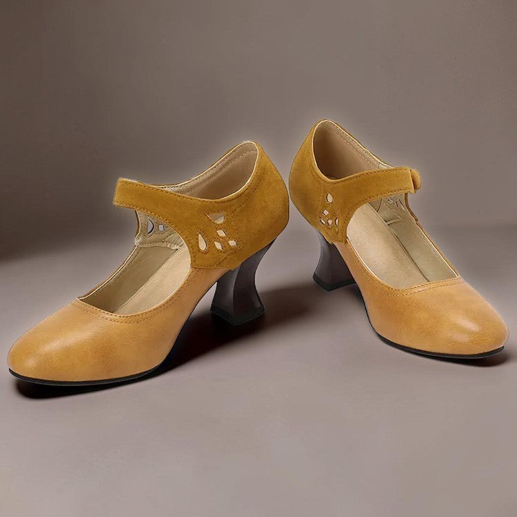 Bente | Elegante Pumps mit Knöchelriemen und Blockabsatz
