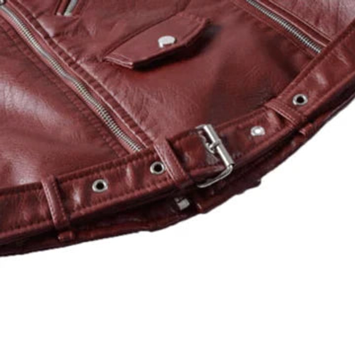 Lucilla | Kurze Bikerjacke mit Gürtel